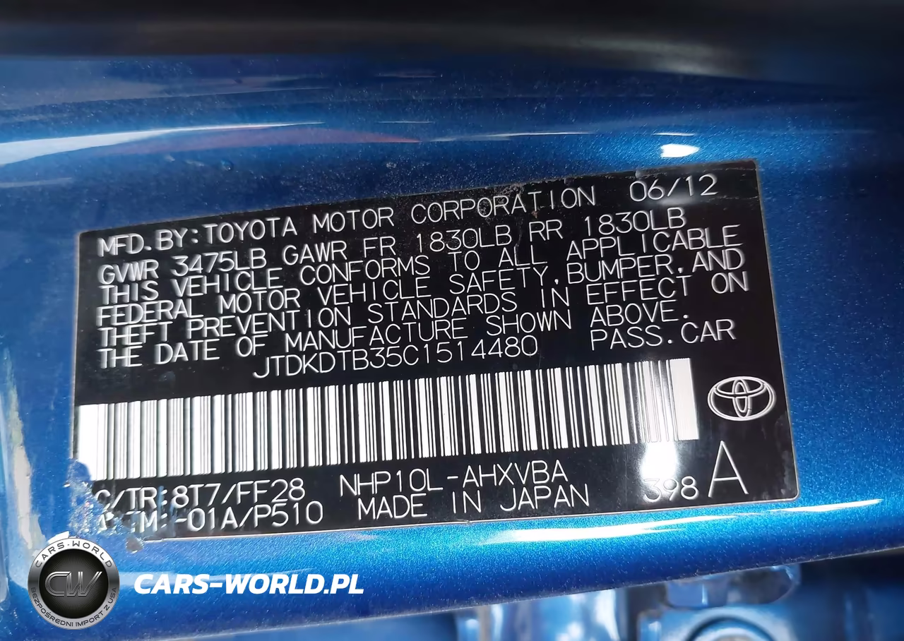 2012 Toyota Prius C VIN:JTDKDTB35C1514480 - 9