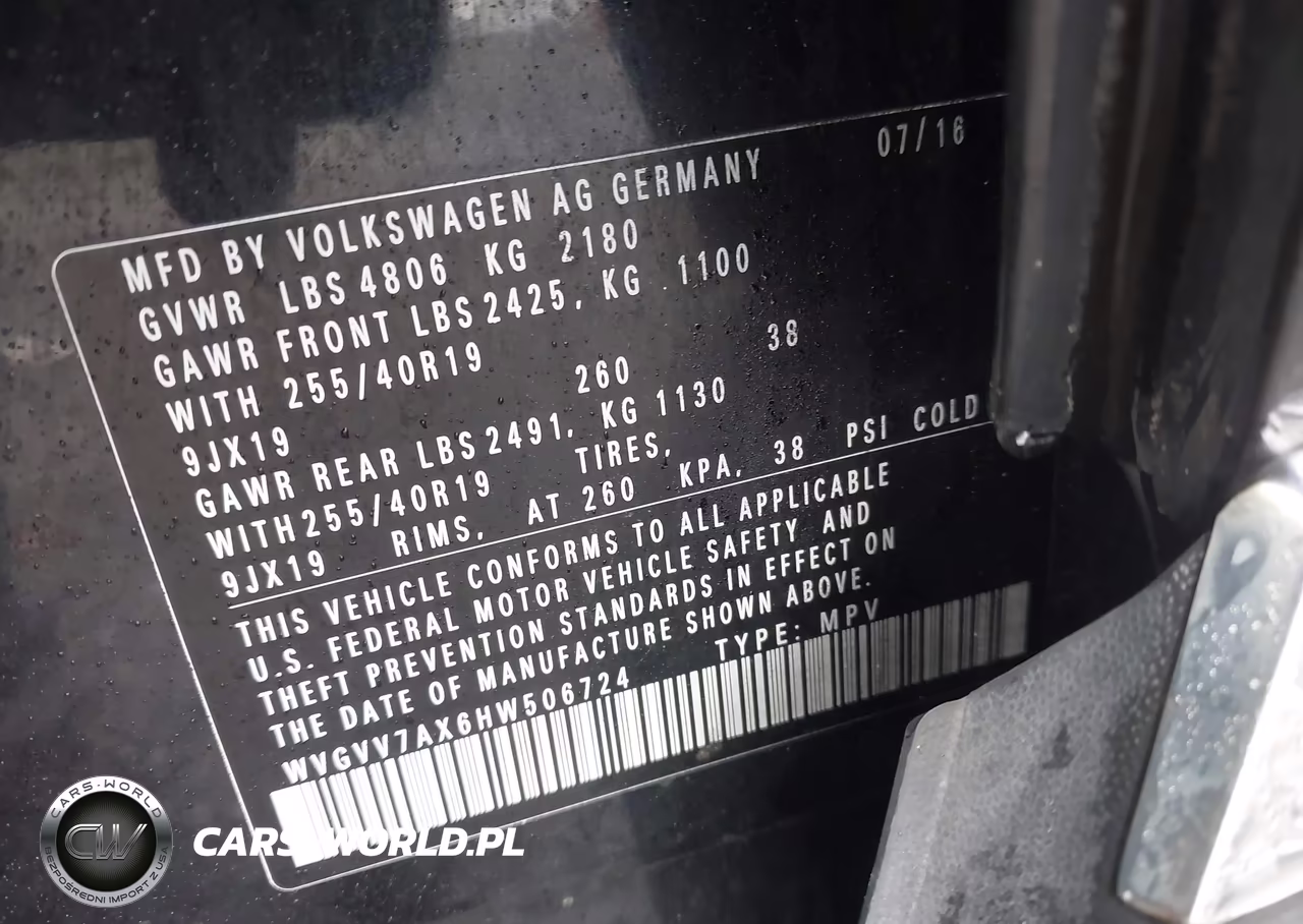 2017 Volkswagen Tiguan 2.0T Sel VIN:WVGVV7AX6HW506724 - 9