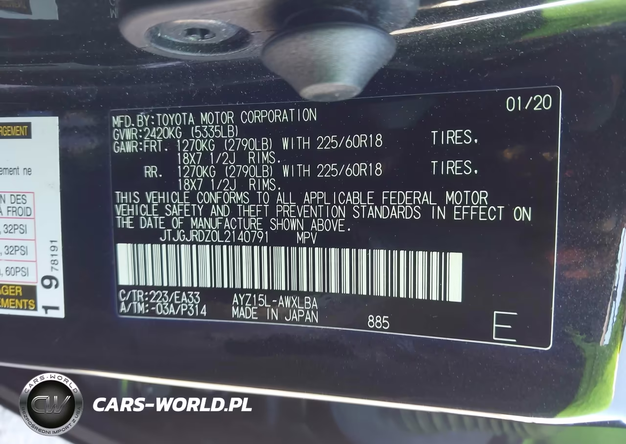 2020 Lexus Nx 300H VIN:JTJGJRDZ0L2140791 - 9