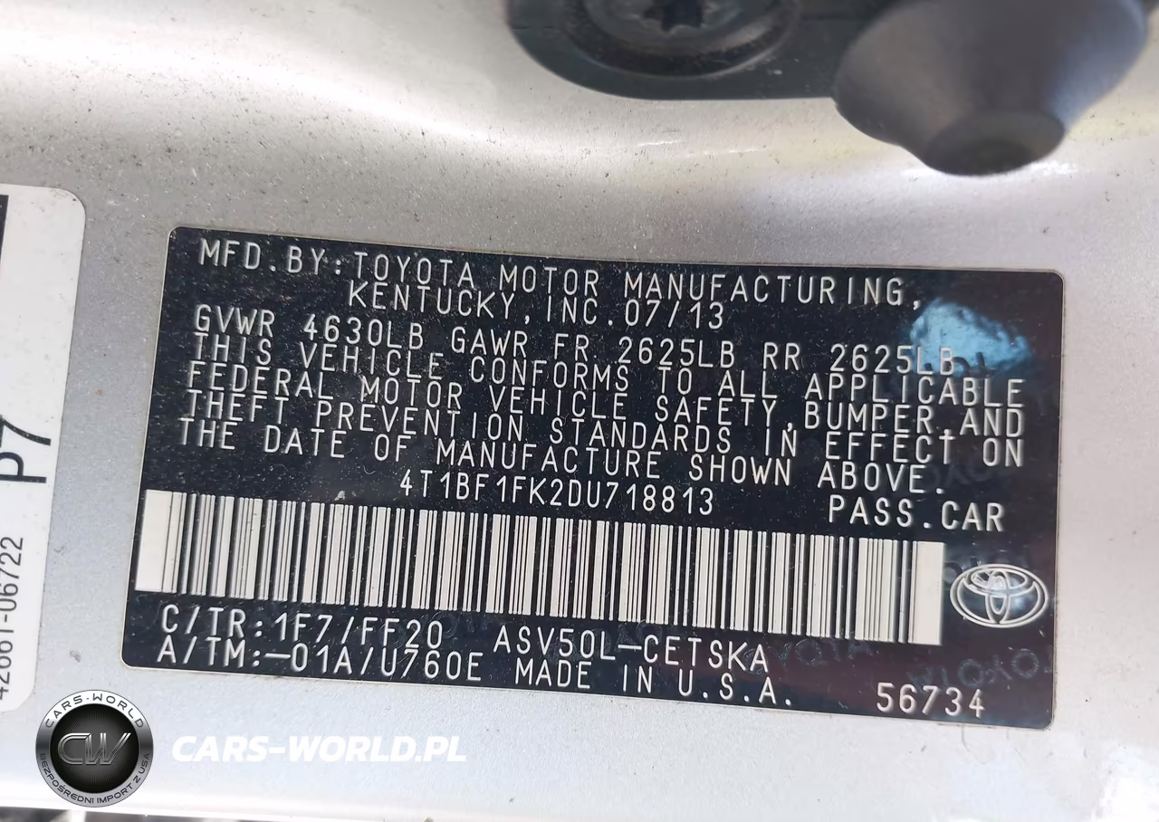 2013 Toyota Camry Se VIN:4T1BF1FK2DU718813 - 9
