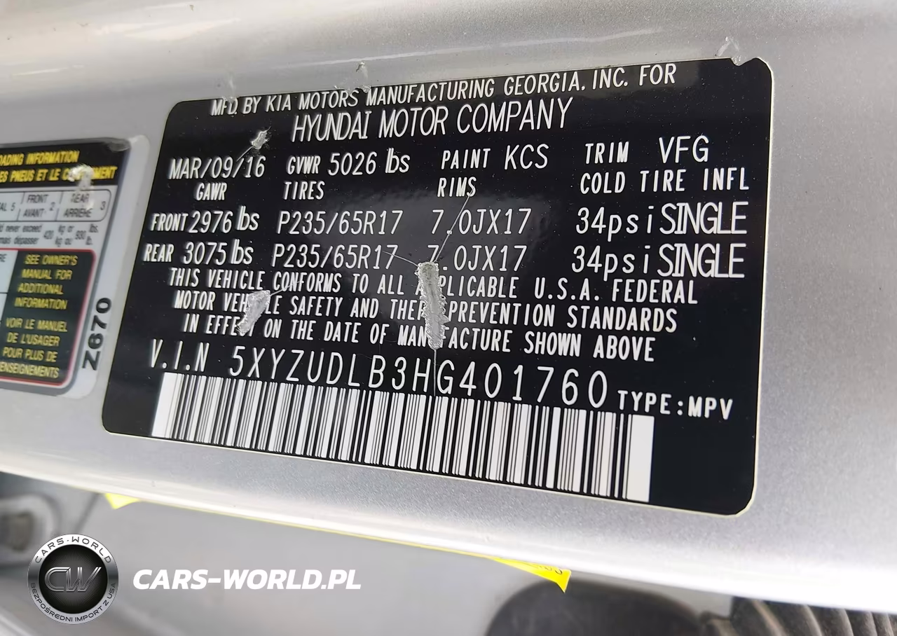 2017 Hyundai Santa Fe Sport 2.4L VIN:5XYZUDLB3HG401760 - 9