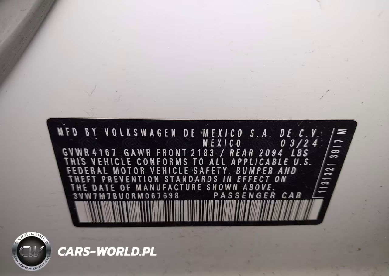2024 Volkswagen Jetta 1.5T Se VIN:3VW7M7BU0RM067698 - 9