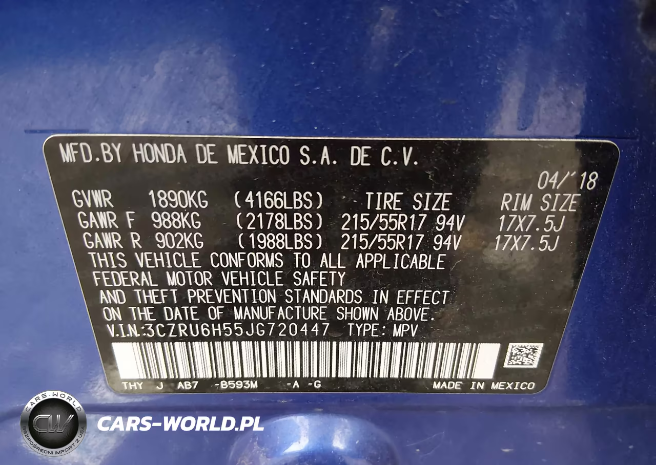 2018 Honda Hr-V Ex VIN:3CZRU6H55JG720447 - 9