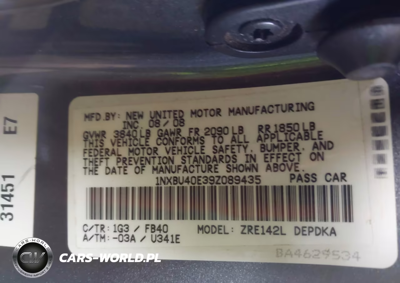 2009 Toyota Corolla Le VIN:1NXBU40E39Z089435 - 9