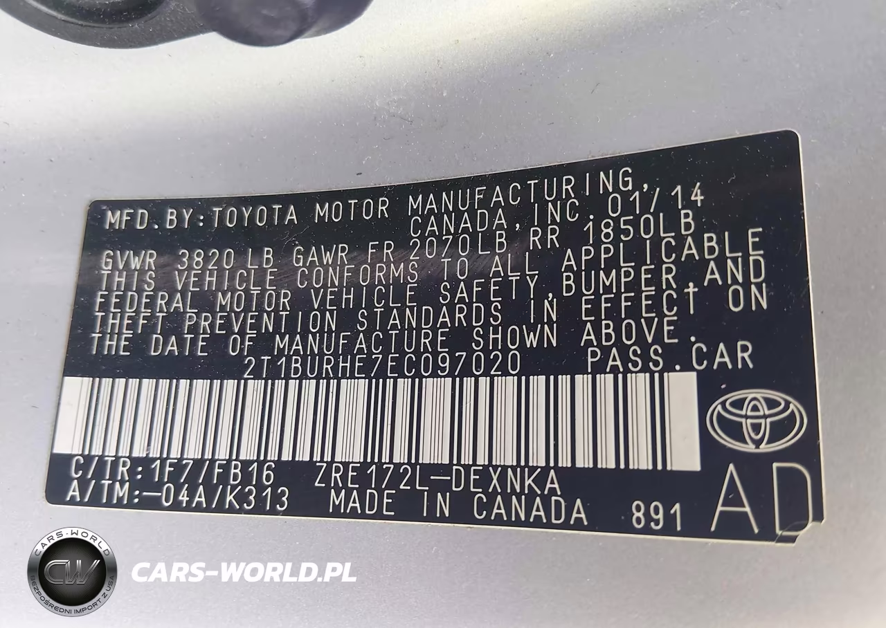 2014 Toyota Corolla Le VIN:2T1BURHE7EC097020 - 9