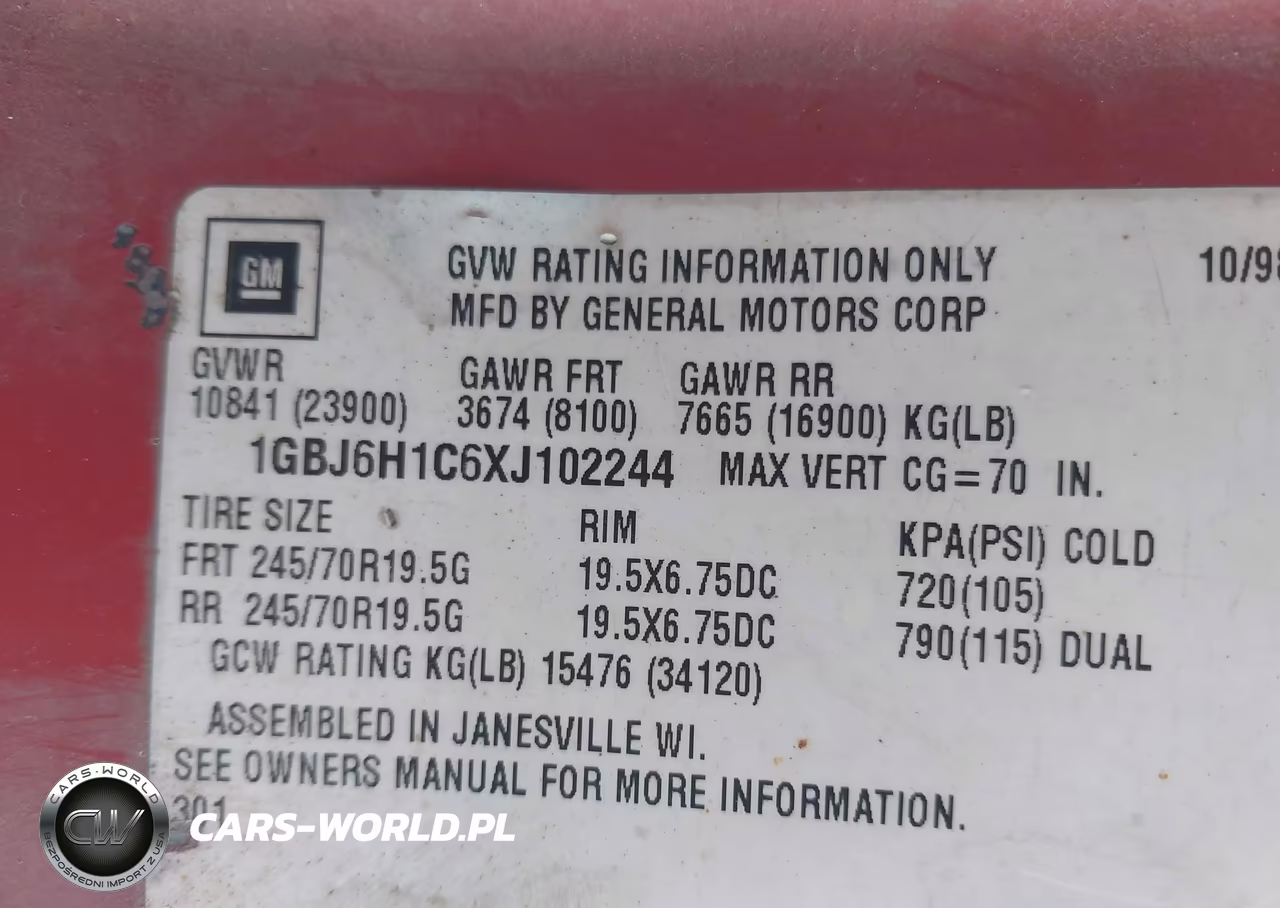 1999 Chevrolet C-Series C6H042 VIN:1GBJ6H1C6XJ102244 - 8
