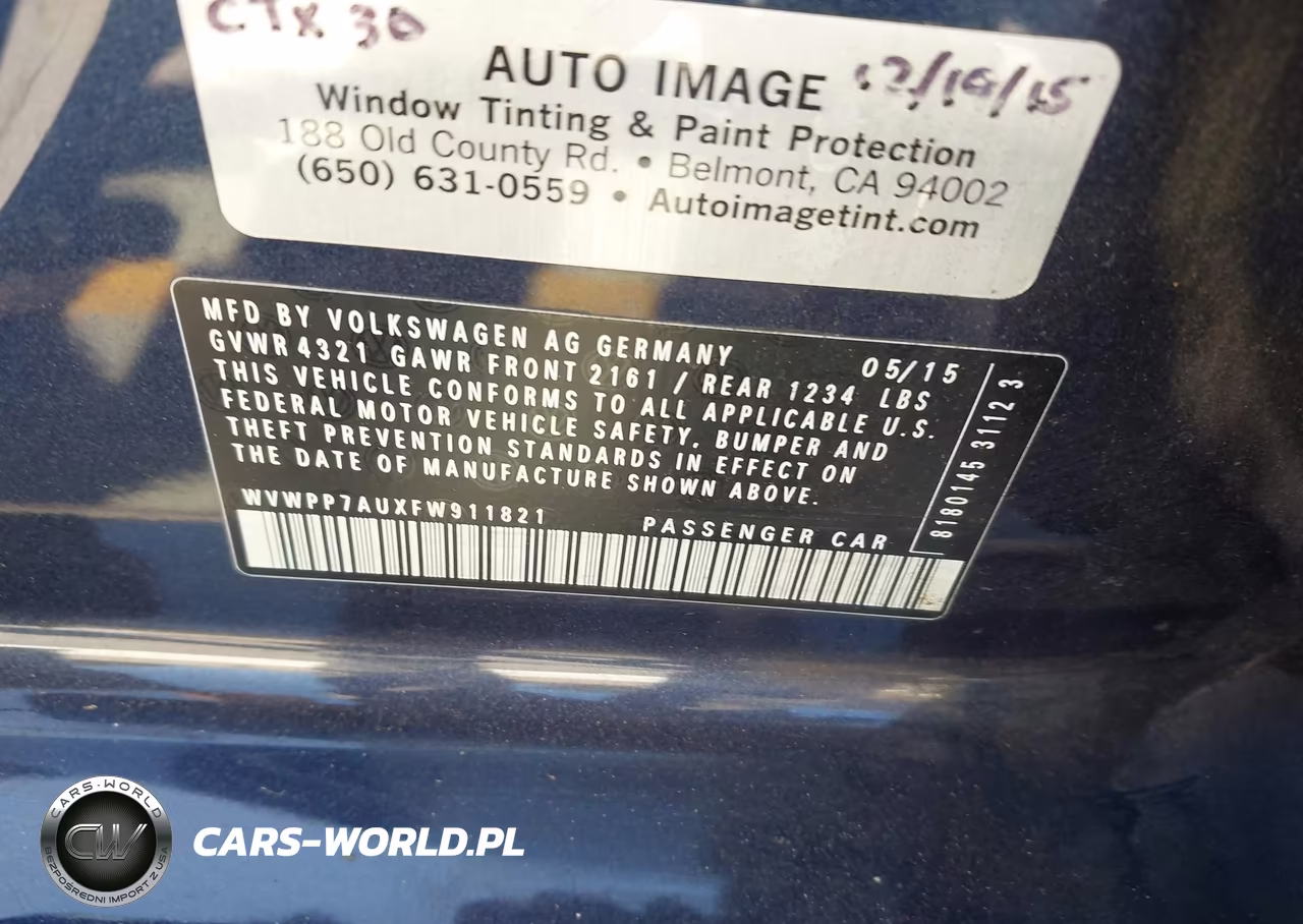 2015 Volkswagen E-Golf Sel Premium VIN:WVWPP7AUXFW911821 - 9
