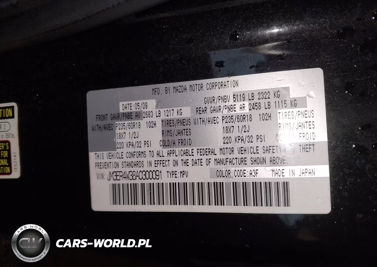 2010 Mazda Cx-7 S Touring VIN:JM3ER4W38A0300091 - 9