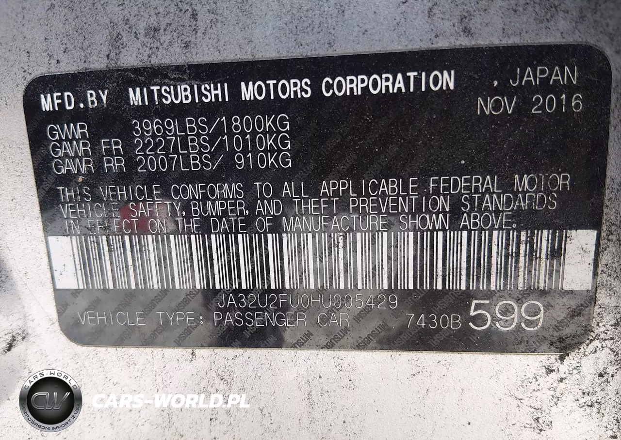 2017 Mitsubishi Lancer Es VIN:JA32U2FU0HU005429 - 9