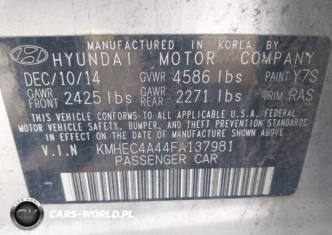 2015 Hyundai Sonata Hybrid VIN:KMHEC4A44FA137981 - 9