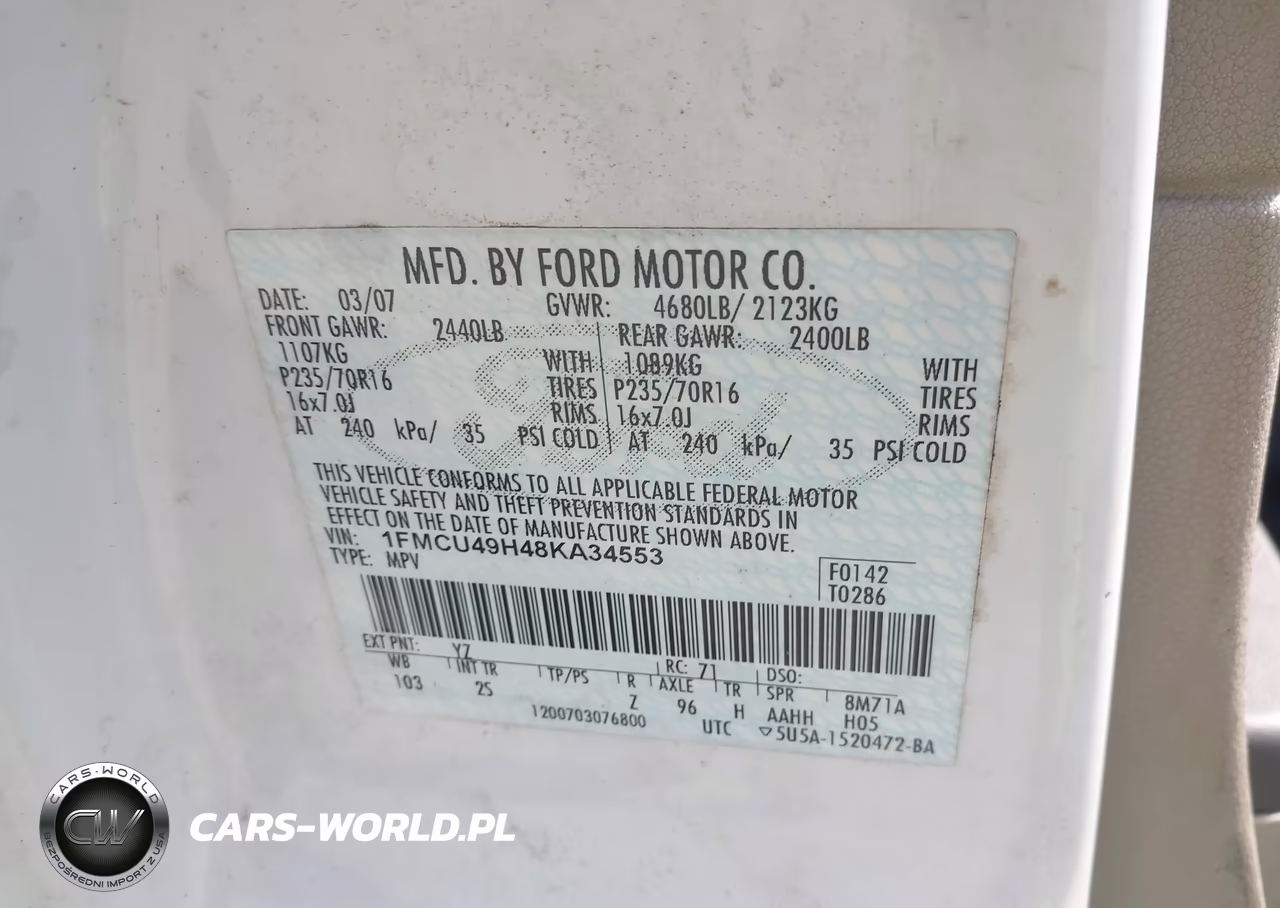 2008 Ford Escape Hybrid VIN:1FMCU49H48KA34553 - 9