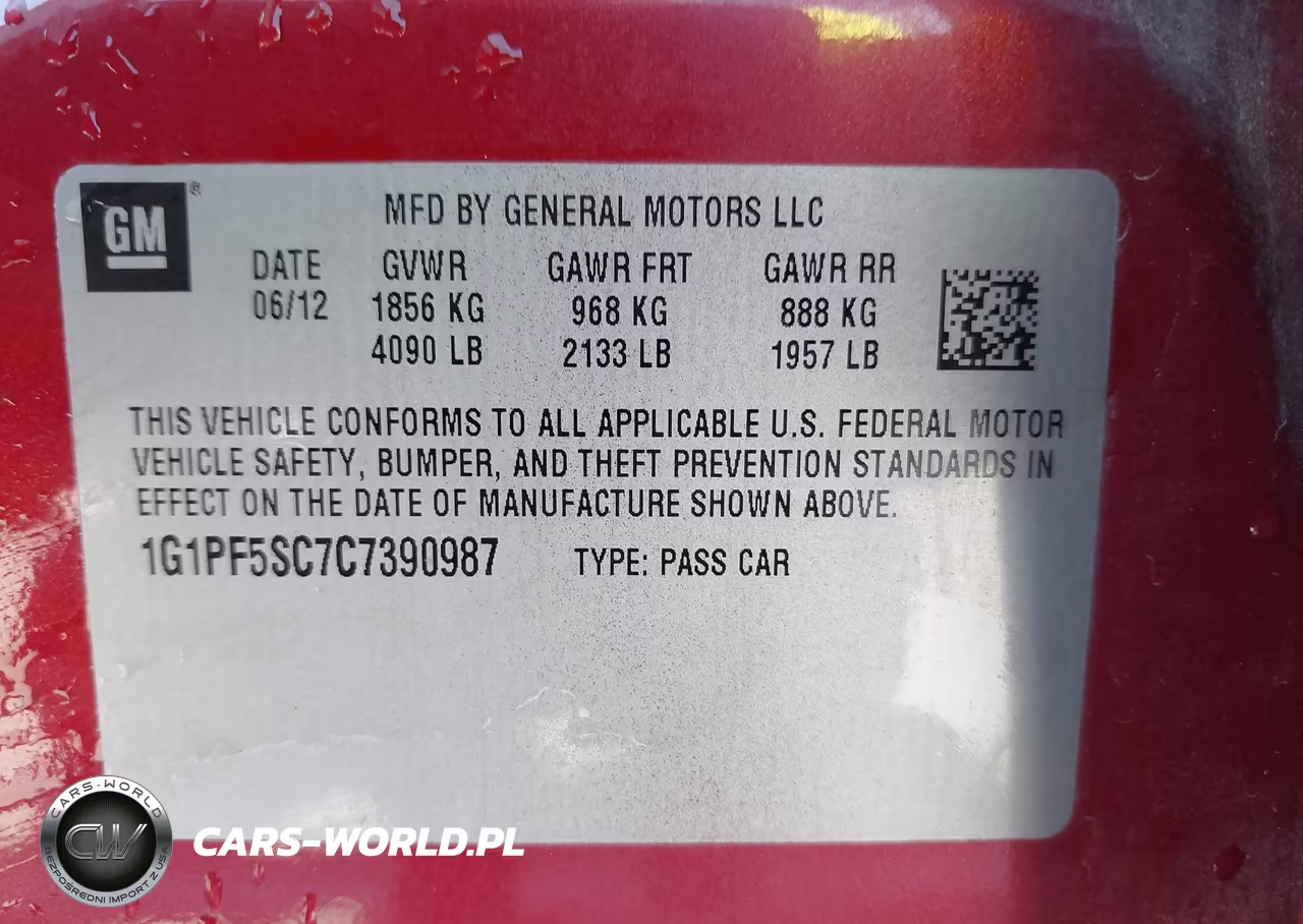 2012 Chevrolet Cruze 1Lt VIN:1G1PF5SC7C7390987 - 9
