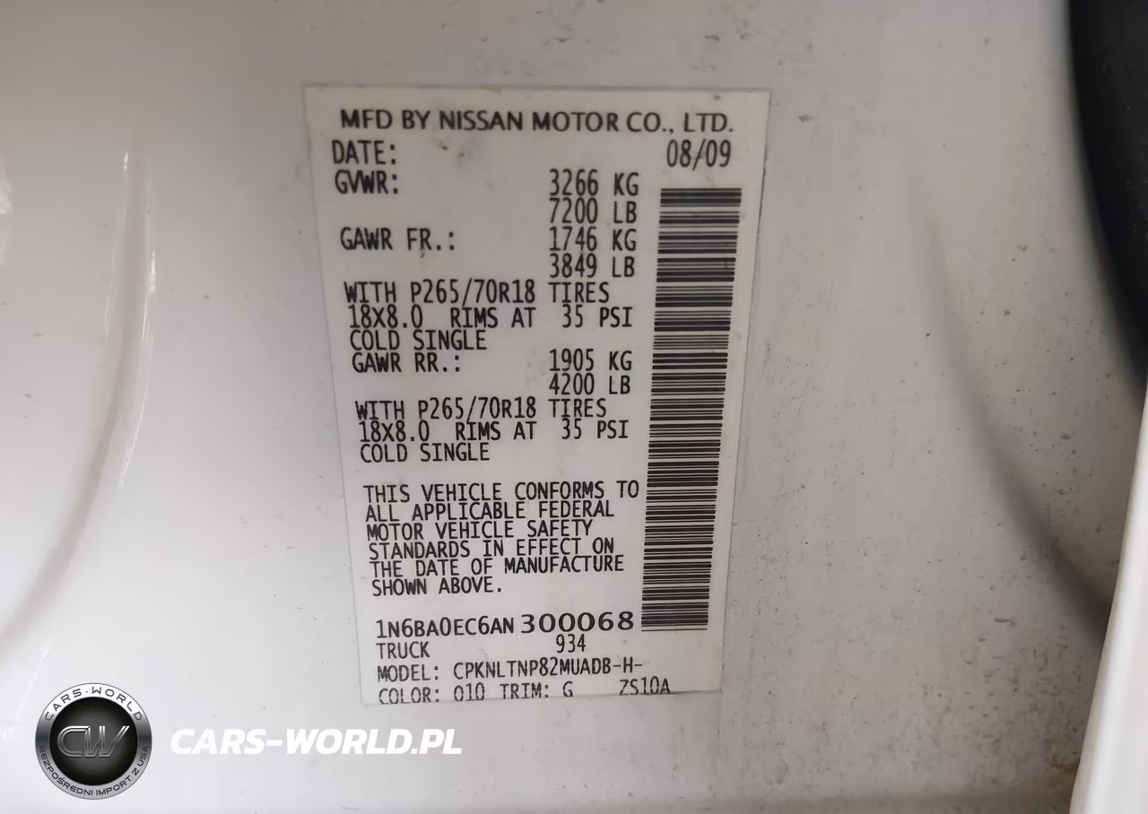 2010 Nissan Titan Se VIN:1N6BA0EC6AN300068 - 9