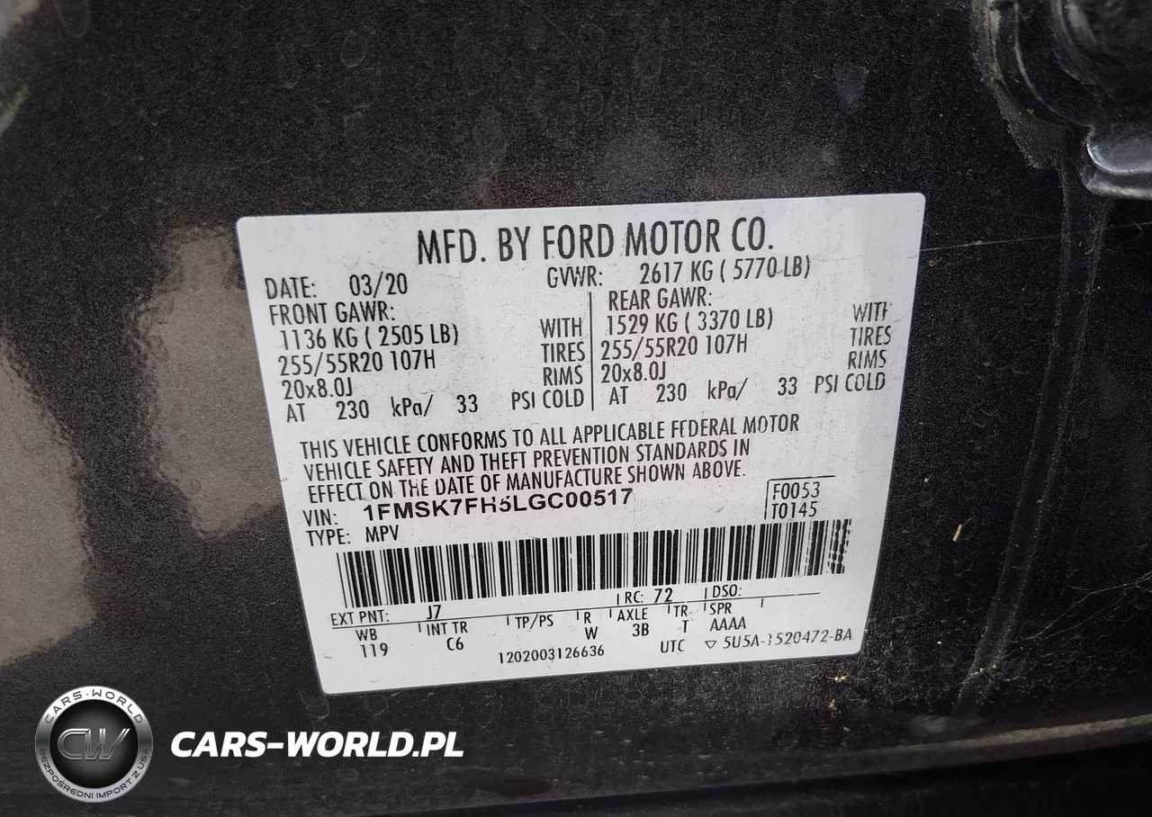 2020 Ford Explorer Limited VIN:1FMSK7FH5LGC00517 - 9