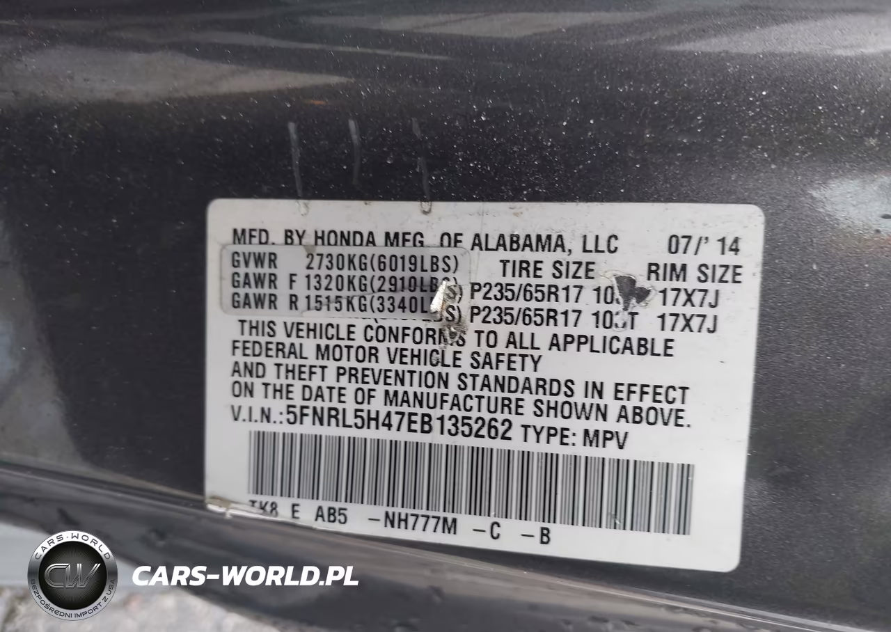2014 Honda Odyssey Ex VIN:5FNRL5H47EB135262 - 9