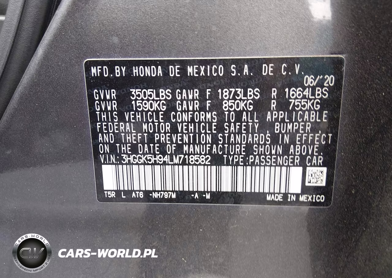 2020 Honda Fit Ex-L VIN:3HGGK5H94LM718582 - 9