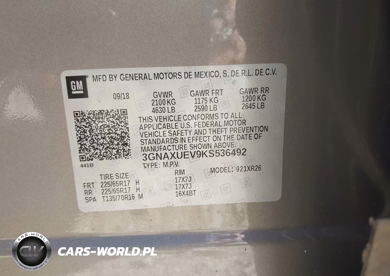 2019 Chevrolet Equinox Lt VIN:3GNAXUEV9KS536492 - 9