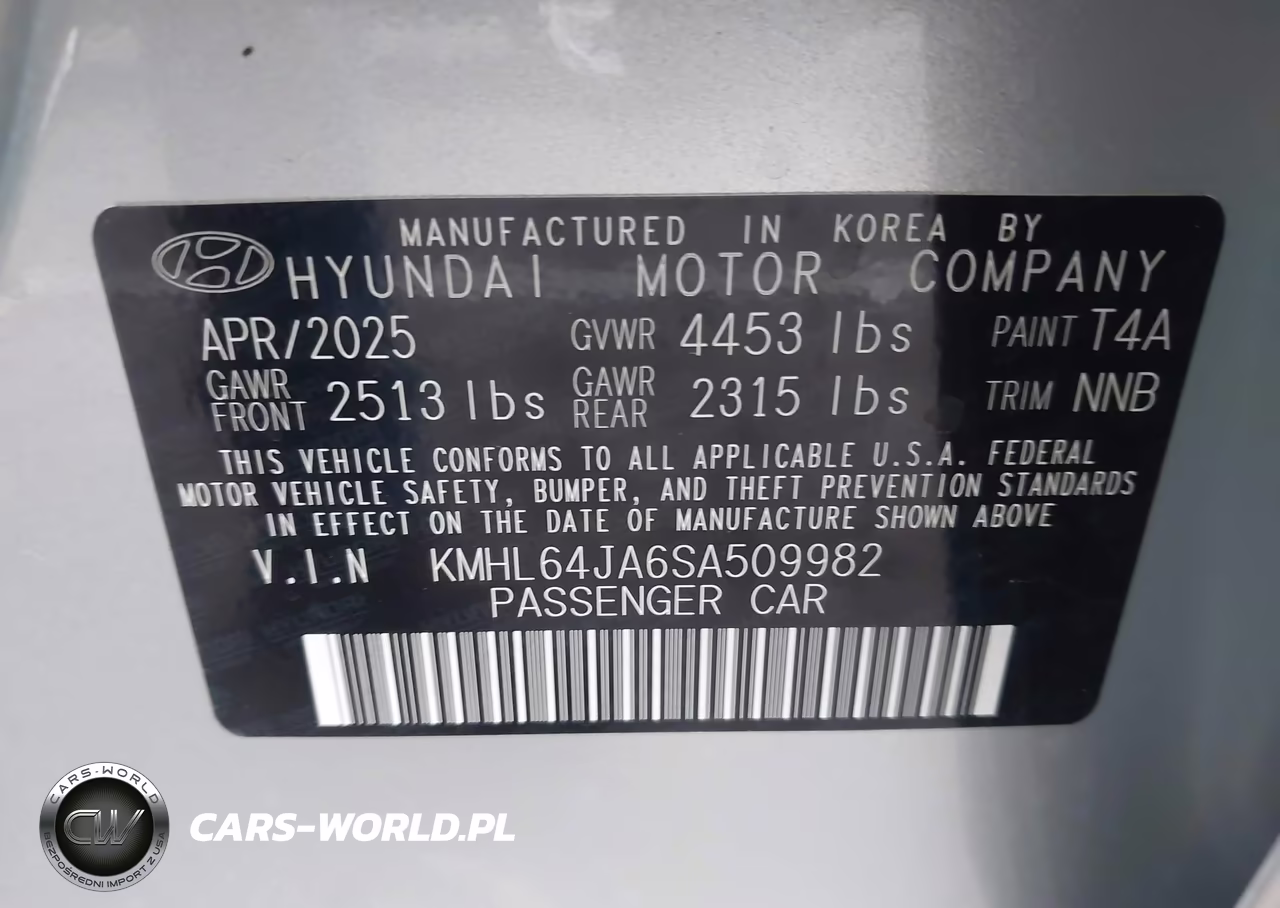 2025 Hyundai Sonata Sel VIN:KMHL64JA6SA509982 - 9