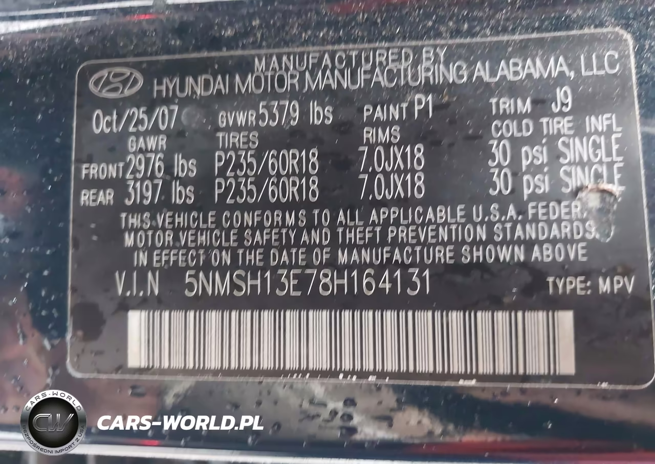 2008 Hyundai Santa Fe Limited-Se VIN:5NMSH13E78H164131 - 9