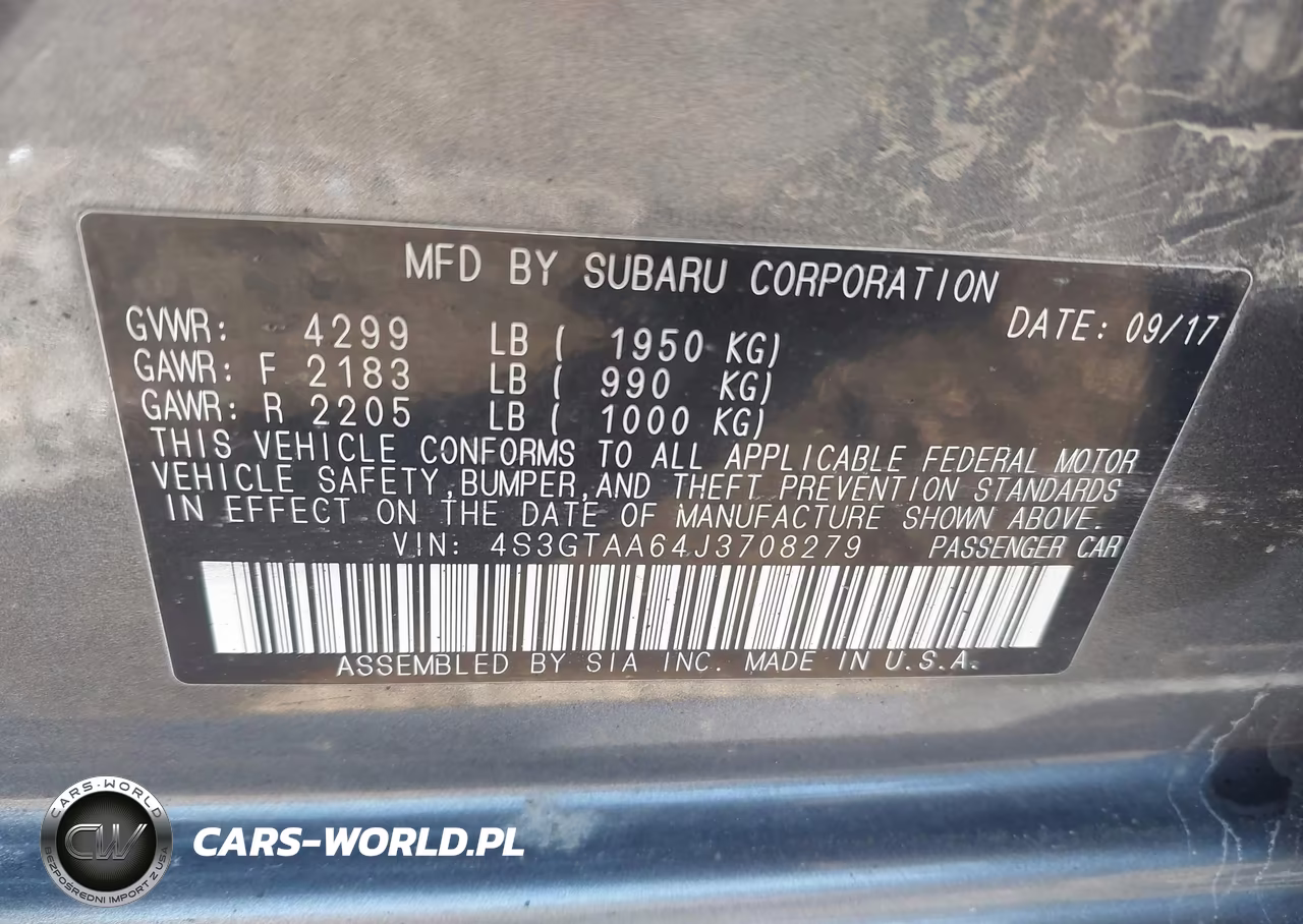2018 Subaru Impreza 2.0I VIN:4S3GTAA64J3708279 - 9