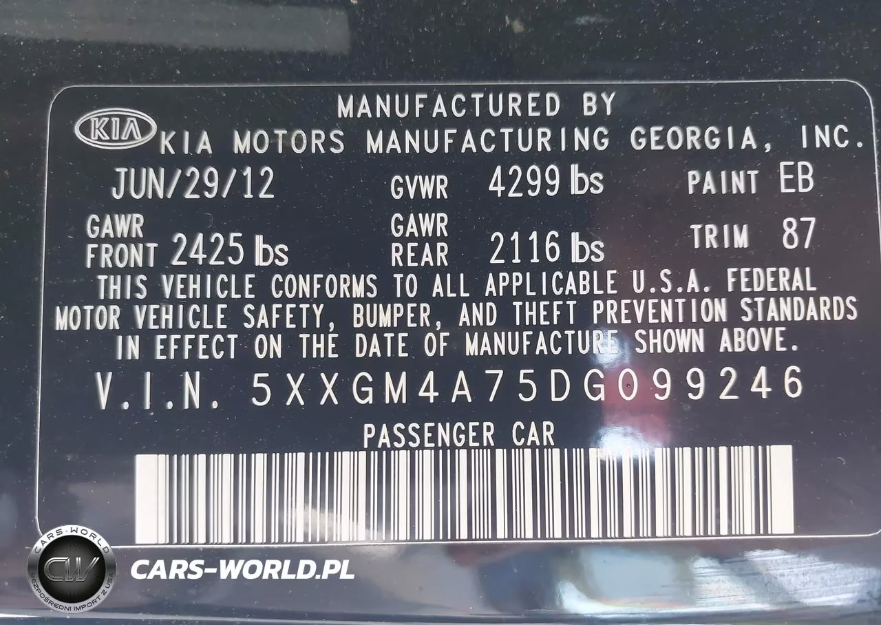 2013 Kia Optima Lx VIN:5XXGM4A75DG099246 - 9