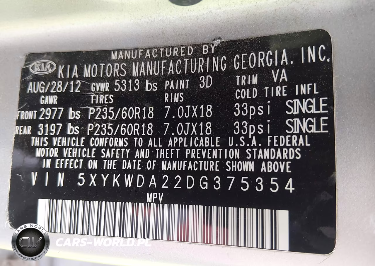 2013 Kia Sorento Sx VIN:5XYKWDA22DG375354 - 9