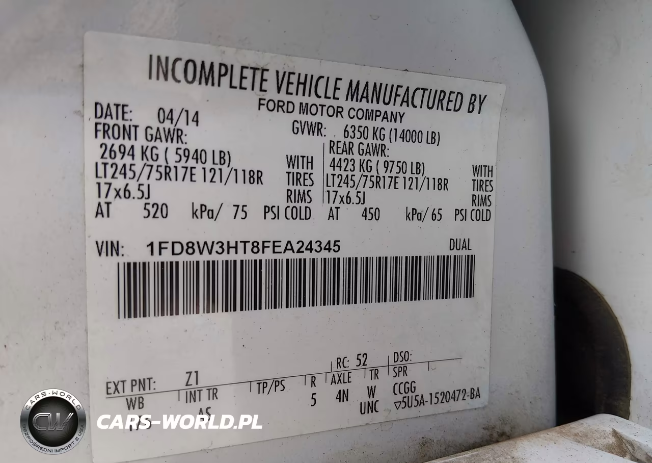 2015 Ford F-350 Chassis Xl VIN:1FD8W3HT8FEA24345 - 9