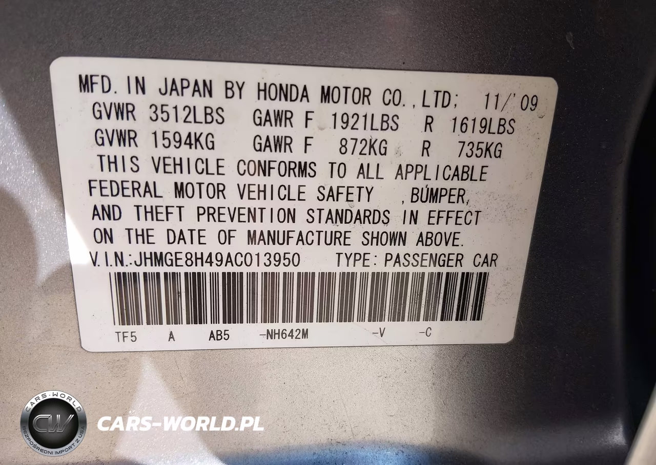 2010 Honda Fit Sport VIN:JHMGE8H49AC013950 - 9
