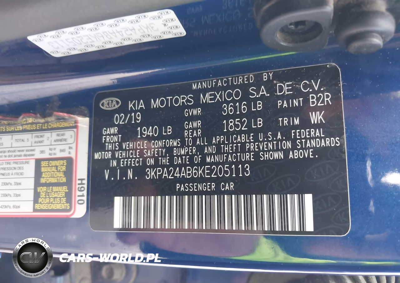 2019 Kia Rio S VIN:3KPA24AB6KE205113 - 9
