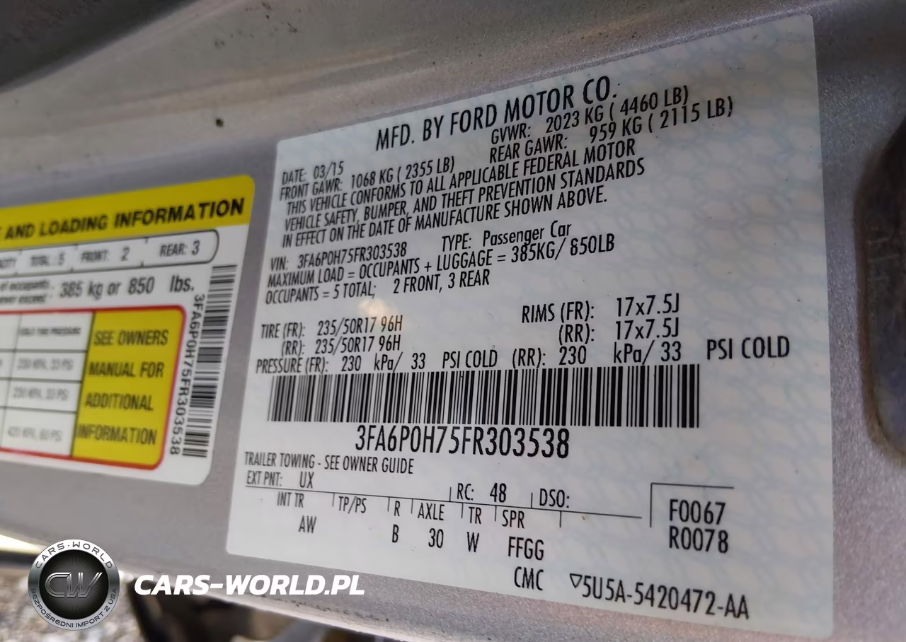 2015 Ford Fusion Se VIN:3FA6P0H75FR303538 - 9
