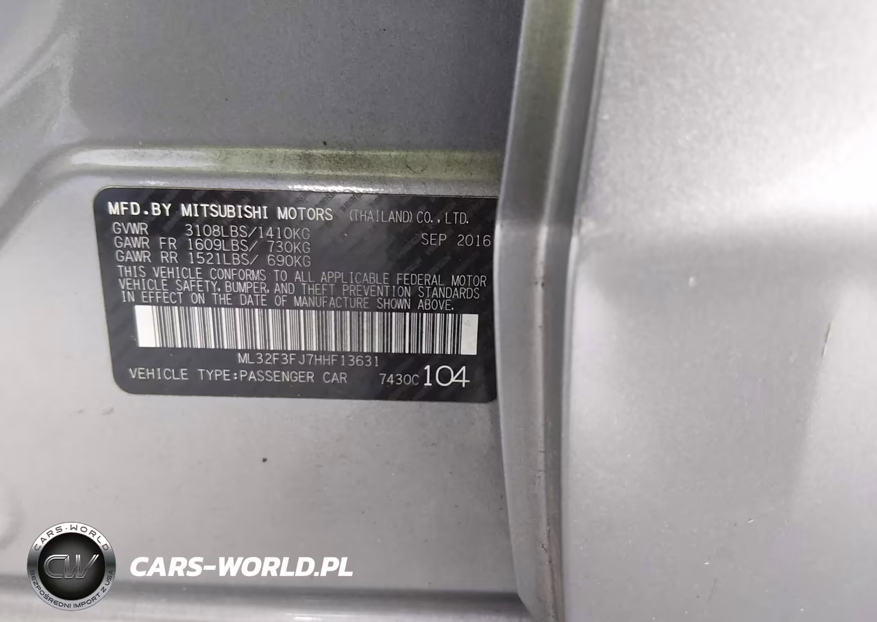 2017 Mitsubishi Mirage G4 Es VIN:ML32F3FJ7HHF13631 - 9