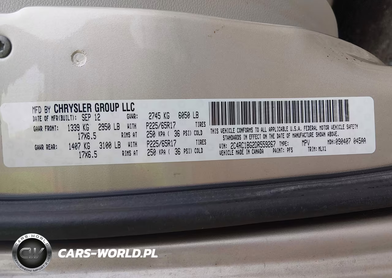 2013 Chrysler Town & Country Touring VIN:2C4RC1BG2DR559267 - 9