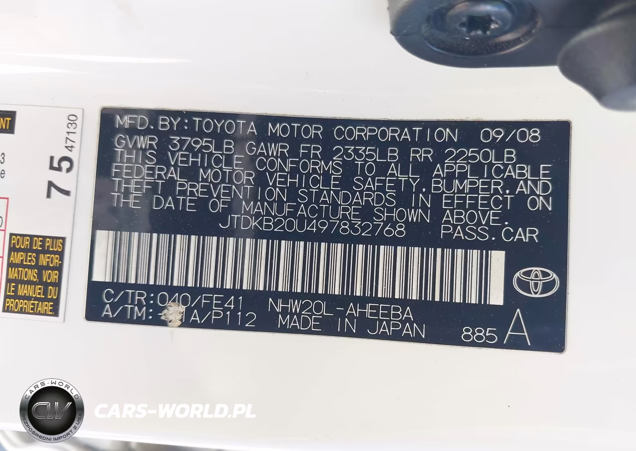 2009 Toyota Prius VIN:JTDKB20U497832768 - 9