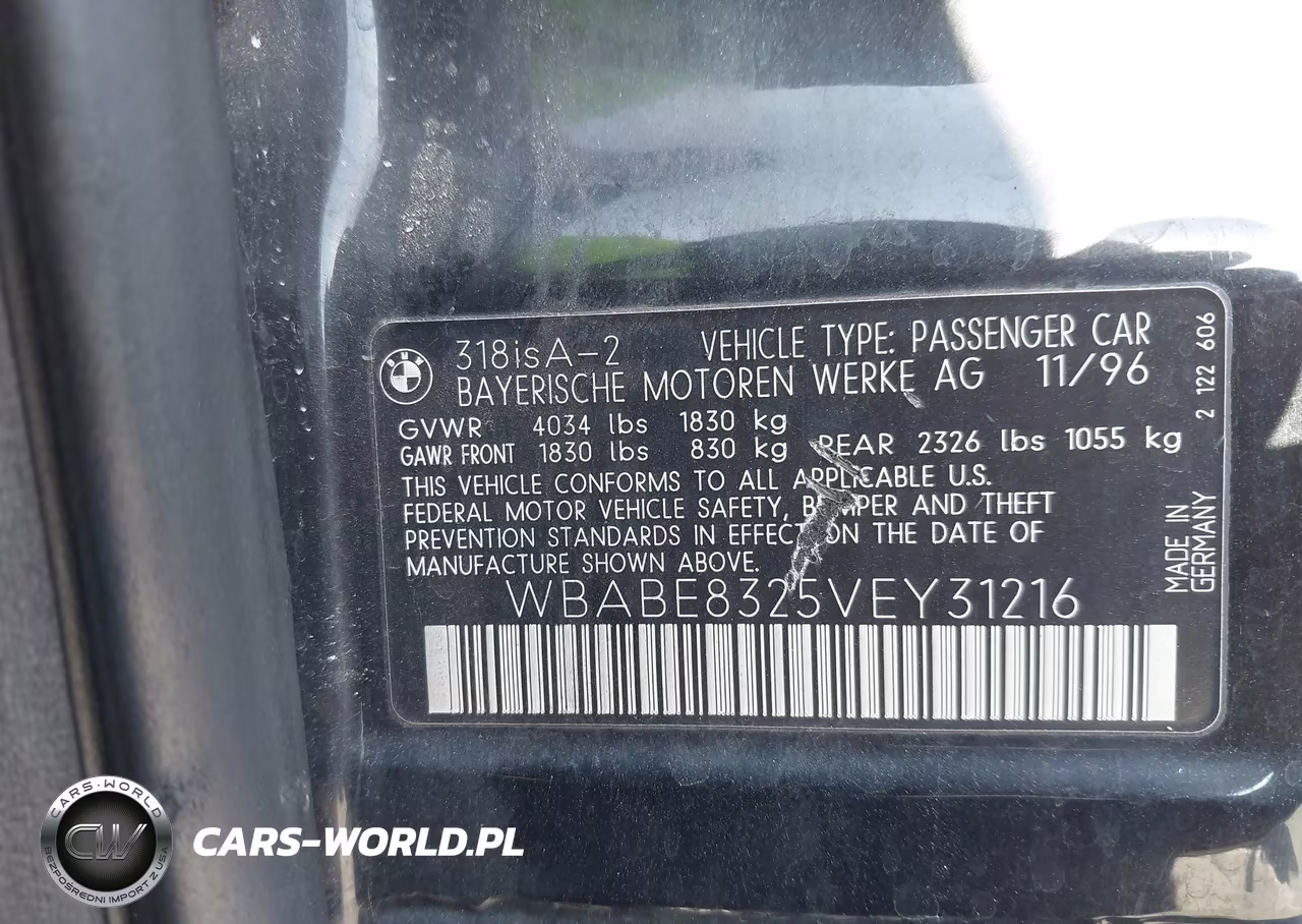 1997 BMW 318Is VIN:WBABE8325VEY31216 - 9