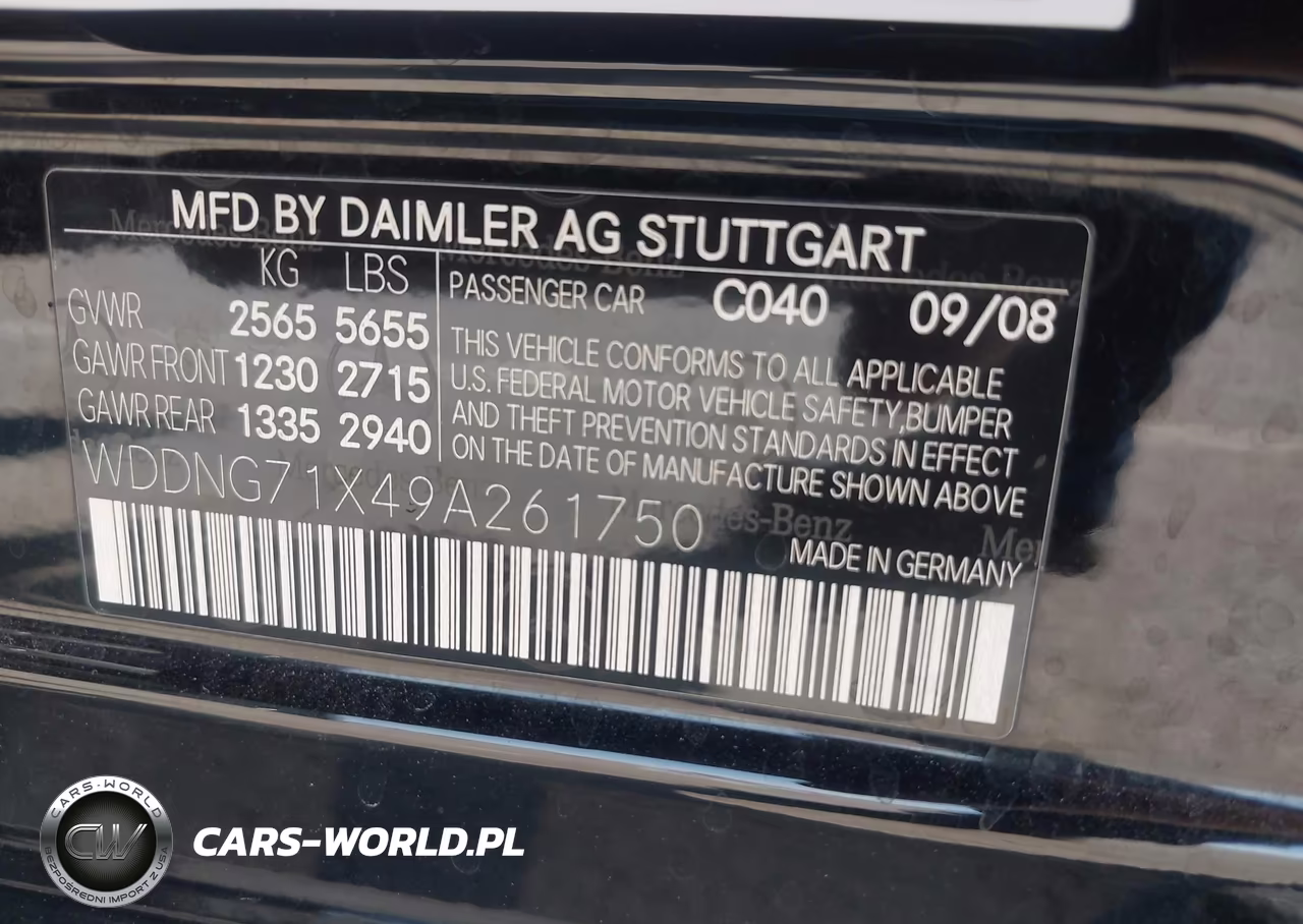2009 Mercedes-Benz S 550 VIN:WDDNG71X49A261750 - 9