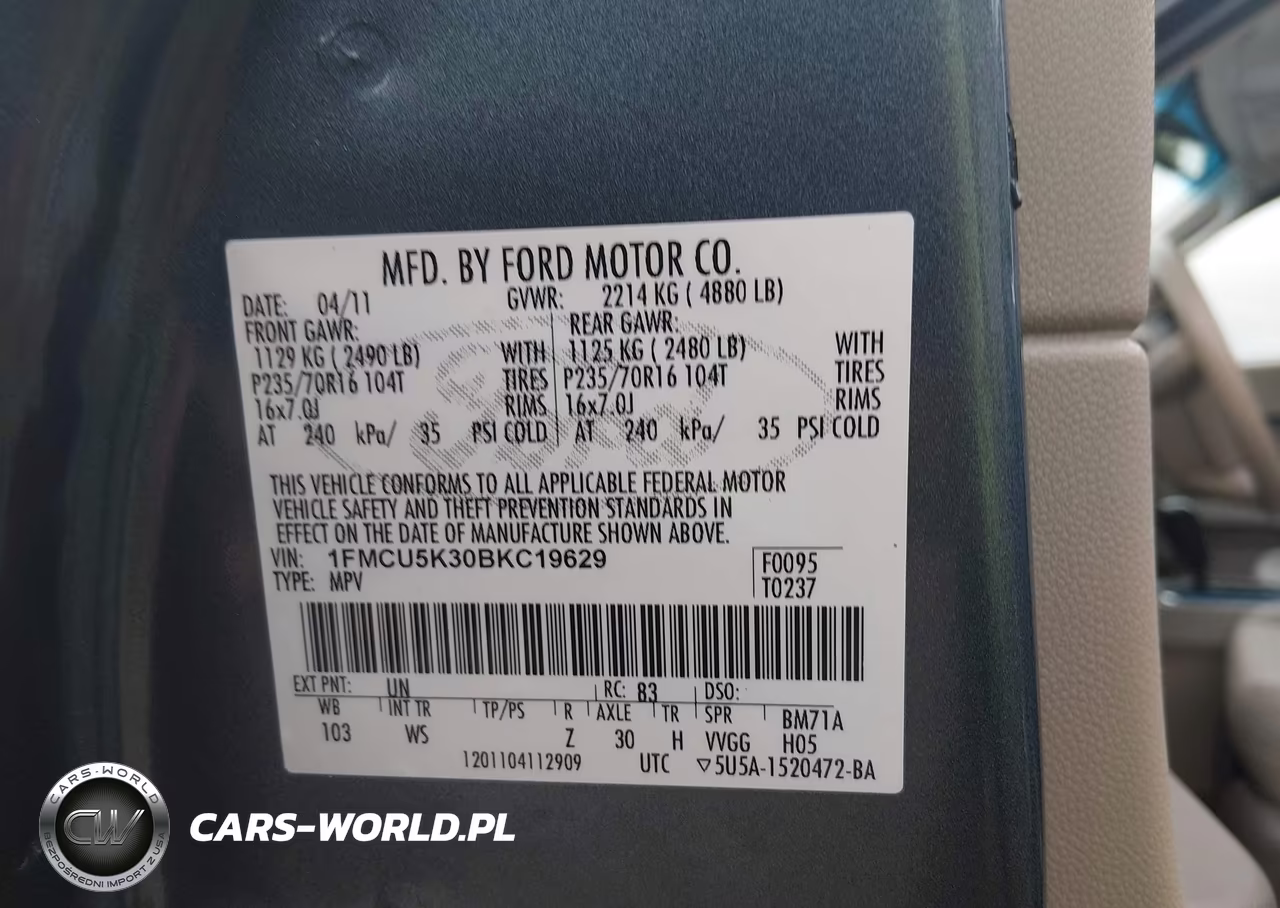 2011 Ford Escape Hybrid VIN:1FMCU5K30BKC19629 - 9