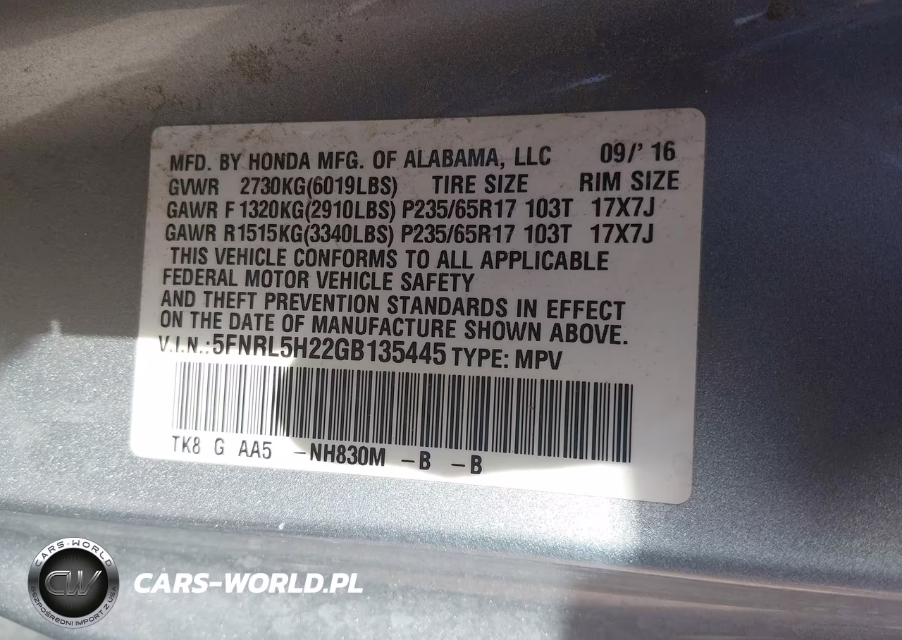 2016 Honda Odyssey Lx VIN:5FNRL5H22GB135445 - 9