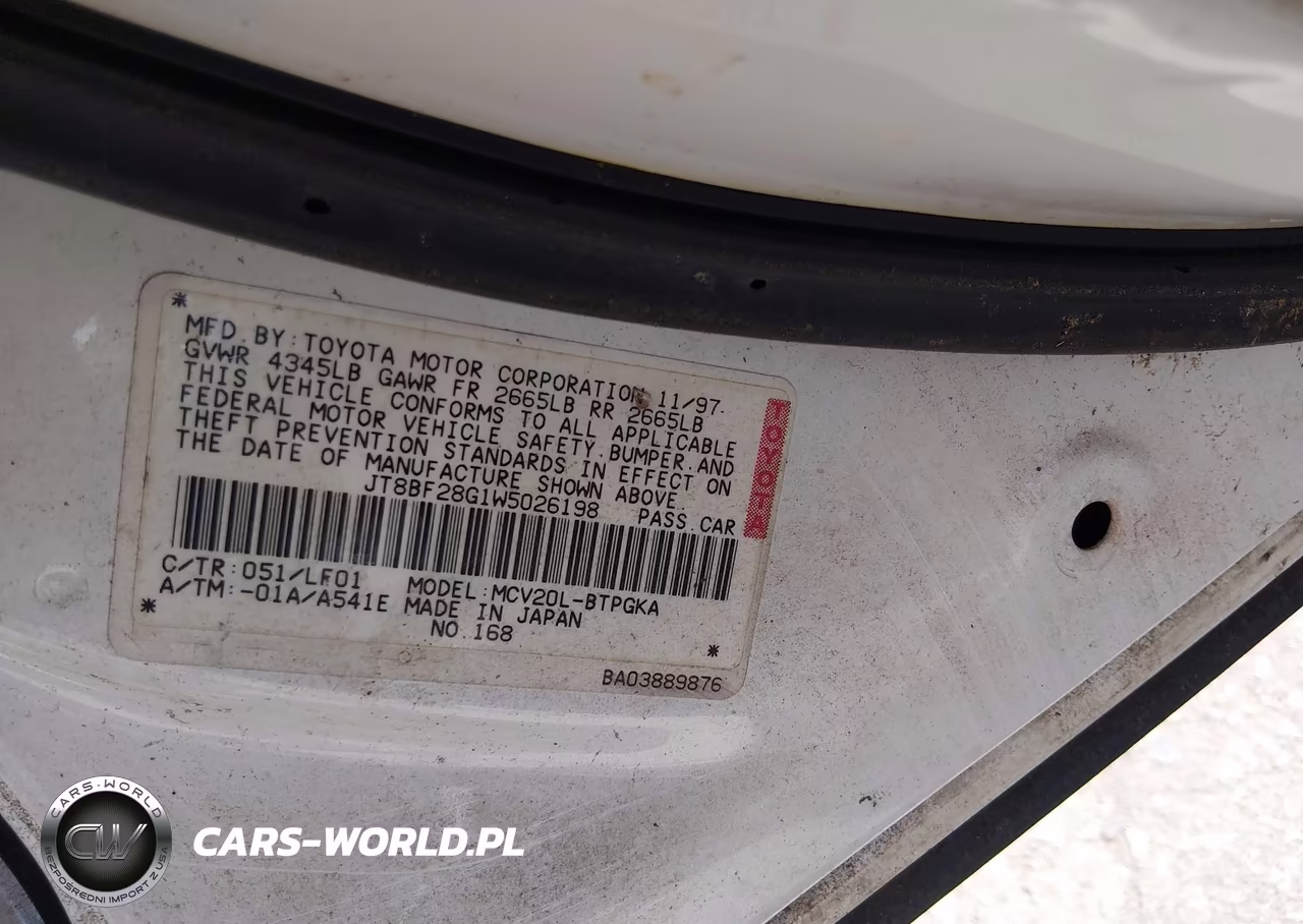 1998 Lexus Es 300 VIN:JT8BF28G1W5026198 - 9