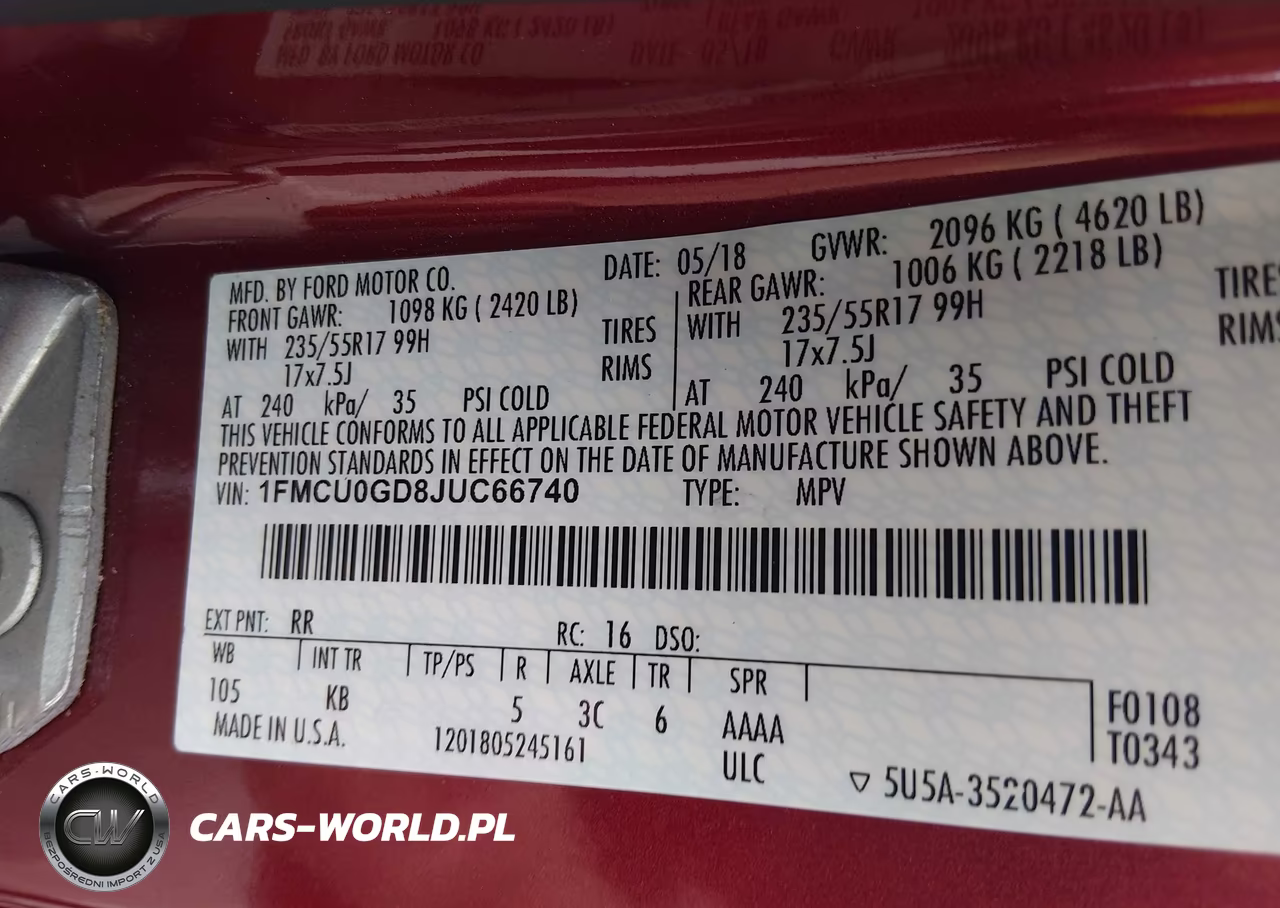 2018 Ford Escape Se VIN:1FMCU0GD8JUC66740 - 9