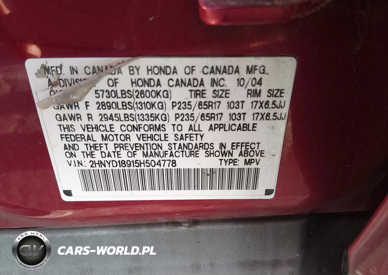 2005 Acura Mdx VIN:2HNYD18915H504778 - 17