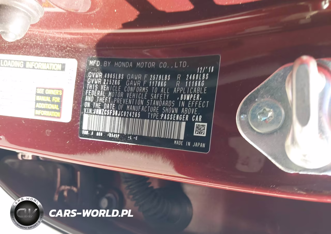 2018 Honda Clarity Plug-In Hybrid Touring VIN:JHMZC5F36JC024265 - 9