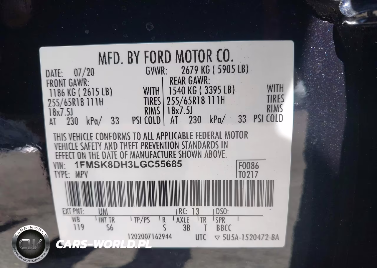 2020 Ford Explorer Xlt VIN:1FMSK8DH3LGC55685 - 9
