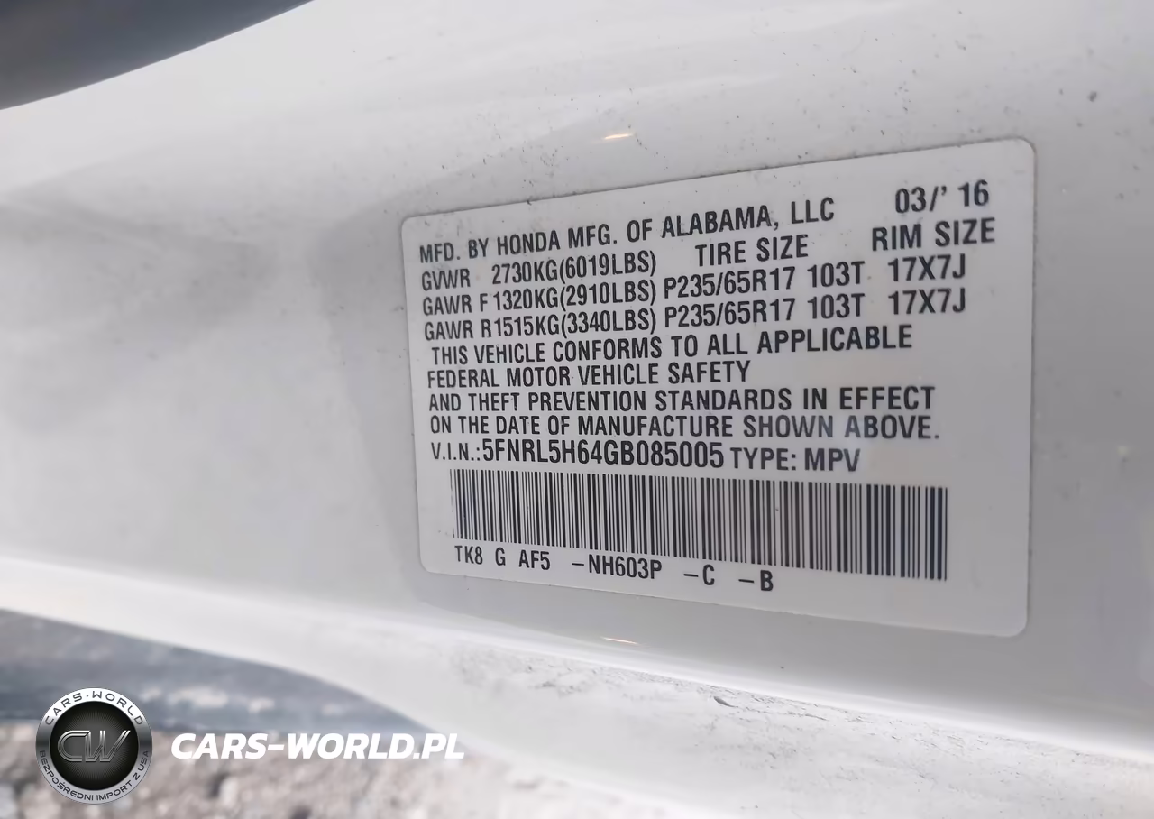 2016 Honda Odyssey Ex-L VIN:5FNRL5H64GB085005 - 9