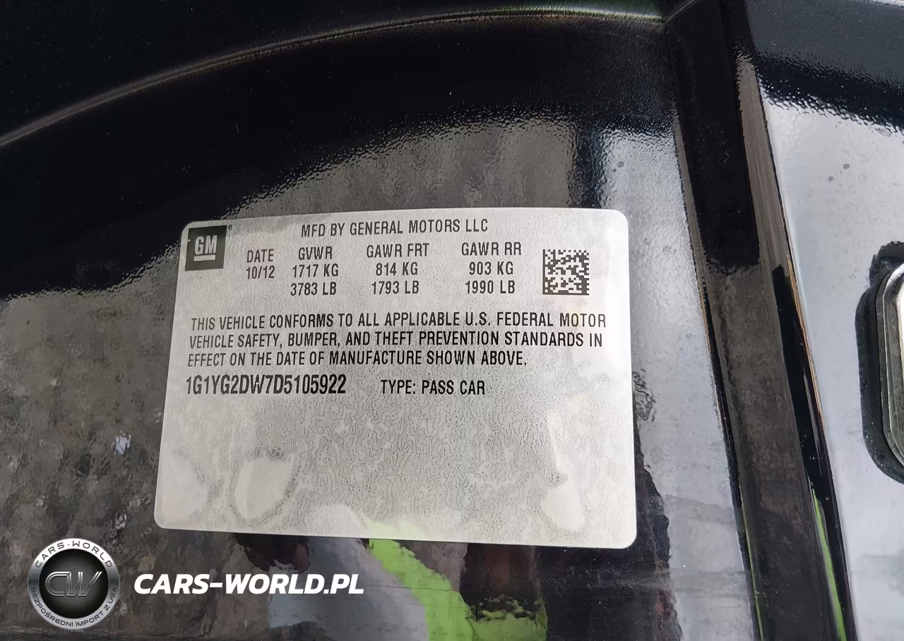 2013 Chevrolet Corvette VIN:1G1YG2DW7D5105922 - 9