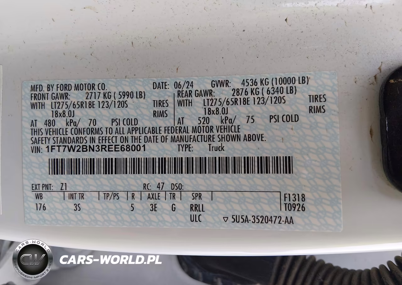 2024 Ford F-250 Xlt VIN:1FT7W2BN3REE68001 - 9