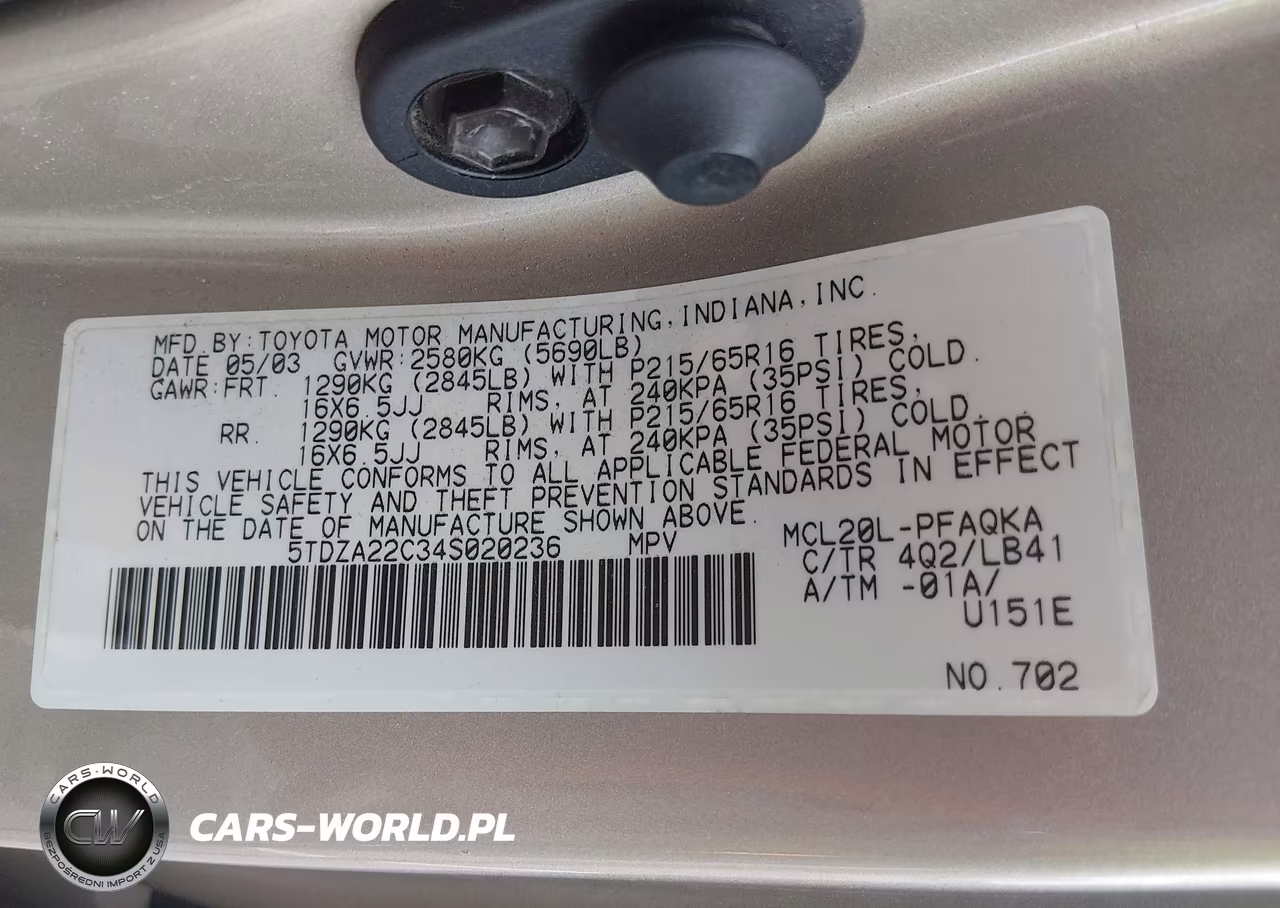 2004 Toyota Sienna Xle VIN:5TDZA22C34S020236 - 9