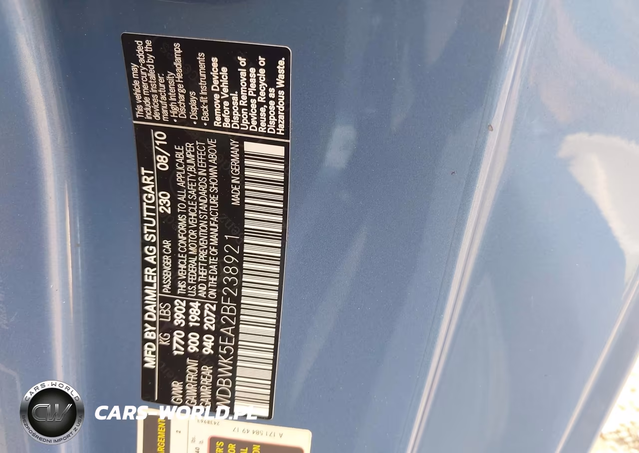 2011 Mercedes-Benz Slk 300 VIN:WDBWK5EA2BF238921 - 9