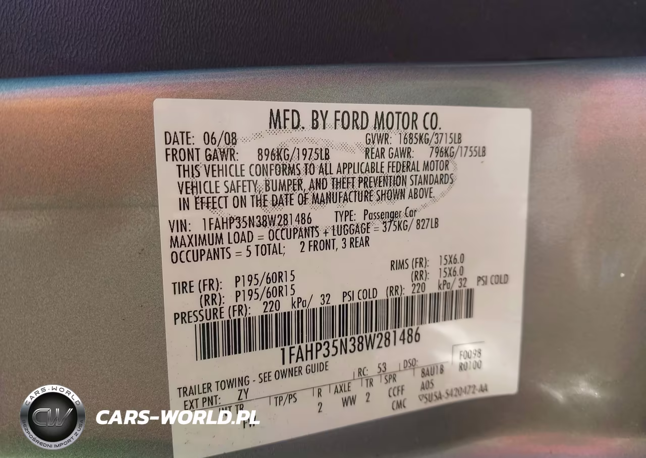 2008 Ford Focus Se-Ses VIN:1FAHP35N38W281486 - 9