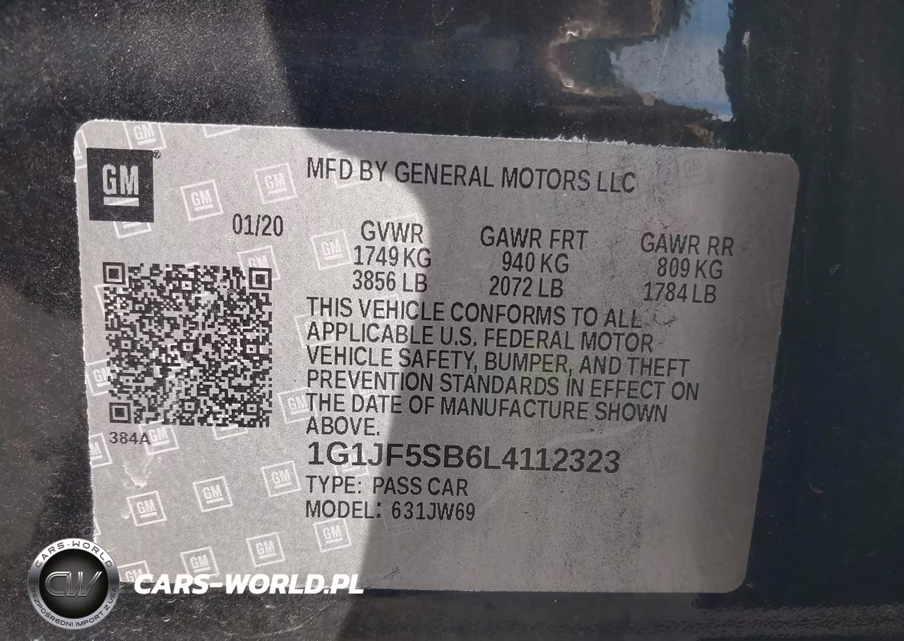 2020 Chevrolet Sonic Fwd Premier VIN:1G1JF5SB6L4112323 - 9