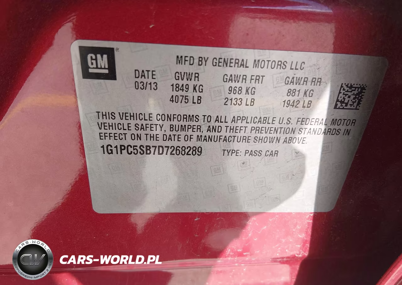 2013 Chevrolet Cruze 1Lt Auto VIN:1G1PC5SB7D7268289 - 9
